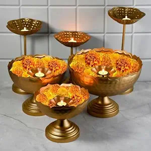 Taj Bowl Hammered Urli Candle Stand