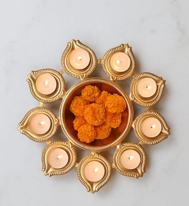 Decorative Golden Wax Diya