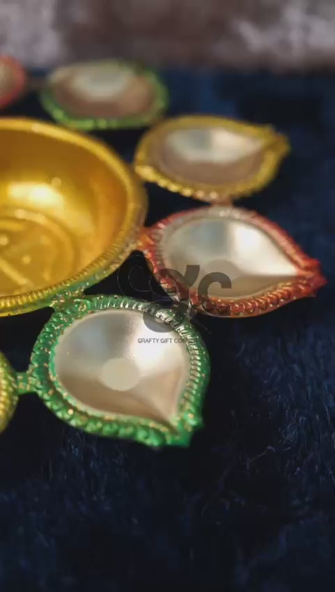 Diya Urli Brass Diya Thali for Pooja